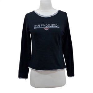 Harley-Davidson Black Layered Long Sleeve Shirt from Clermont Florida